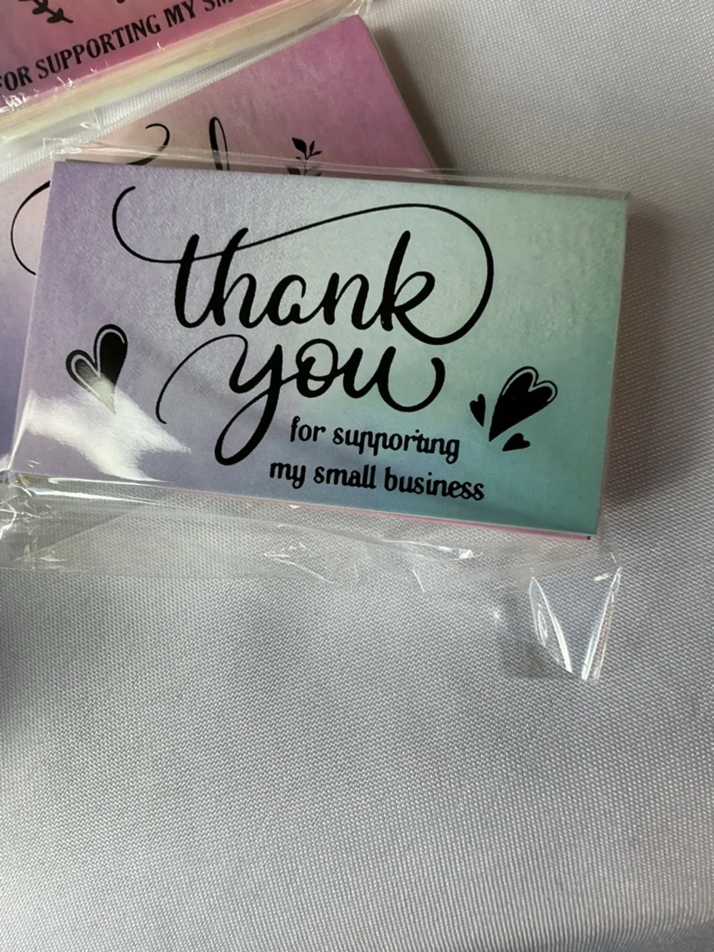 ★ 25 Rainbow Pastel Thank You Cards Customer Appreciation